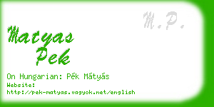 matyas pek business card